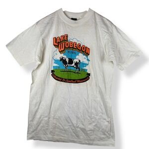 Vintage Lake Wobegon Cow Graphic T Shirt Size XL Single Stitch USA Made 90s
